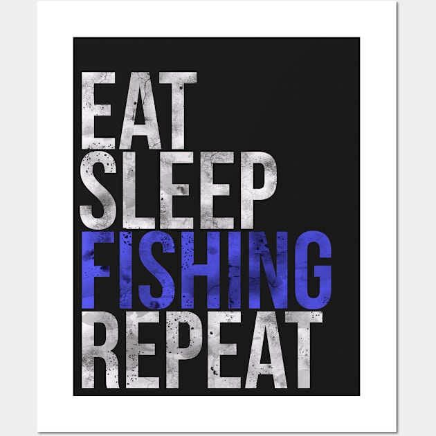 Eat Sleep Fishing Repeat Wall Art by charlescheshire